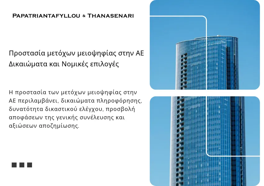 Προστασία μετόχων μειοψηφίας στην ΑΕ – δικαιώματα και νομικές επιλογές | Papatriantafyllou & Thanasenari